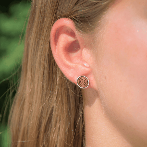 Waldstück Ohrstecker Hypnodon rhodiniert