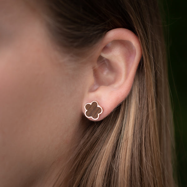 Blumea Ohrstecker (Walnuss / rose)