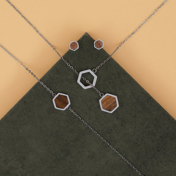 Hexonix Nuss rhodiniert Set