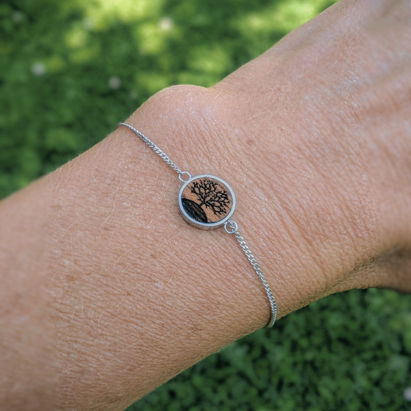 Waldstueck Lebensbaum Armband rhodiniert